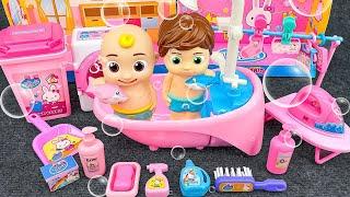 Satisfying with Unboxing & Review Miniature Bathroom Set Toys, Baby Bathtub Shower | ASMR videos