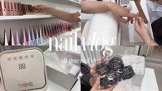 vlog•네일샵브이로그•korean nail vlog•(4인풀예약샵,폴리젤연장,셀프네일,아이즈미,크레이지탑,네일시술영상,네일언박싱,꿀잼보장)