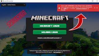 Minecraft Error 0x80070057 Deep Ocean Something went wrong in the login process