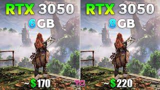 RTX 3050 6GB vs RTX 3050 8GB – Test in 8 Spielen