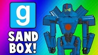 Gmod Sandbox Funny Moments - Robot Fails, Catapult, Delorean Fun (Garry's Mod)