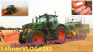 LohnerVLOG#282 Fendt Quaderballenpresse 1290 S mit Vorbauhäcksler für Häckselstroh I Strohstriegel