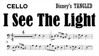 I See The Light Cello Sheet Music Backing Track Play Along Partitura