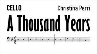 A Thousand Years Cello Sheet Music Backing Track Play Along Partitura