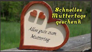 Muttertagsherz aus Holz / Dekupiersägearbeit / Geschenk Muttertag