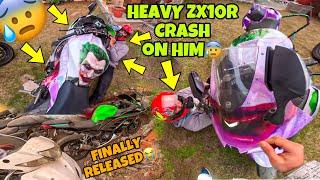 Heavy Zx10r Crash on Him | 250kg Superbike ke neecha Agaya  Superbike  Preparation for Ladakh Ride