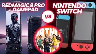 Redmagic 8 pro Vs Nintendo Switch | playing Fortnite 2023 | RedMagic Shadowblade GamePad