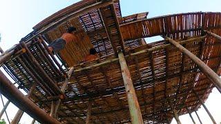 Building The Most Creative 2-Story Resort Bamboo House By Ancient Hand Tools [Part 2]