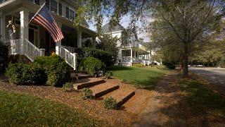 Afternoon Walk Through American Neighborhoods in Autumn | Nature Sounds for Sleep and Study