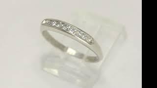 Antique Estate 7 Diamond Platinum Anniversary Wedding Band Ring .21CT Size 6.5 - 33166