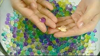 Satisfying ASMR: Binaural Sound Assortment With Kinetic Sand, Water Gems/Marbles, & Drawing in Sand