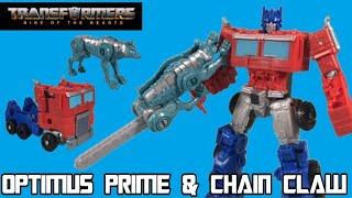 Beast Alliance Optimus Prime & Chain Claw Beast Weaponizers Review - Transformers Rise of the Beasts