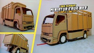 Cara membuat miniatur truk kardus | NKR simple concept