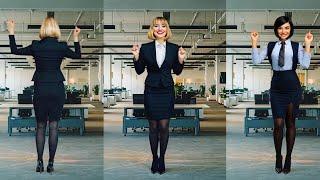 Blonde & Brunette Office Women Dancing in Skirt Suits   Fun Office Dance Routine