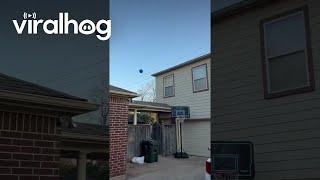 One-Handed Basketball Bounce Trick Shot || ViralHog