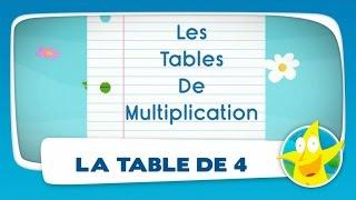 Comptines pour enfants - La Table de 4 (apprendre les tables de multiplication)