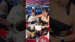 Cute Girl Sells Chocolate Drink At Food Festival #shorts