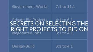 Secrets on selecting construction projects to bid on - Construction Entrepreneurs School