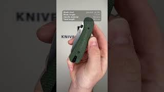 KNAFS Lander KNAFS 00156, 14C28N, Contoured Green Canvas Micarta, pocket knife