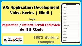 Pagination or Infinite Scroll in Table View Using Swift 5 XCode | Hindi | Easiest Method.