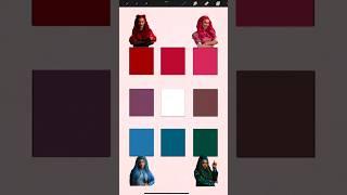 Red x Bridget x Uliana x Chloe Color Mixing Descendants 4  #colorpalette #descendants #colormixing