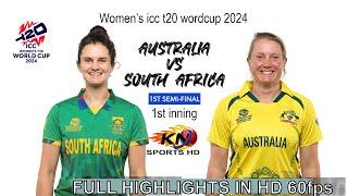 AUS-W VS SA-W icc women t20, 2024 highlights part i, 1st Inning HD 60fps