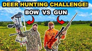 BOW vs GUN Deer Hunting CHALLENGE!!! (Catch Clean Cook)