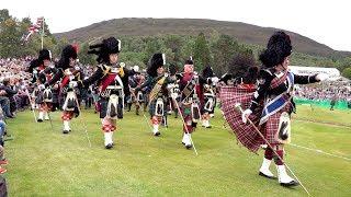 The Queen & Royal Family attend the 2018 Braemar Gathering with massed pipes & drums display