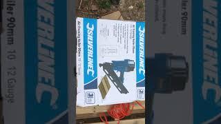 Silverline Air framing nailer 34 degree 90mm pneumatic nail gun