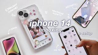 iphone 14 unboxing (starlight) | setup + accessories