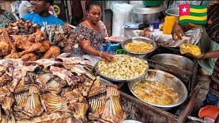 Mouthwatering Togolese street food tour in Agoe Zongo lomé Togo  west Africa 