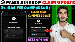 Paws Airdrop claim update | Paws claim gass fee | Paws Airdrop new update today