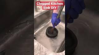 Clogged Kitchen Sink DIY Repair! #diy #clogged #plumber #plumbing #repair #kitchen #fypシ #foryou