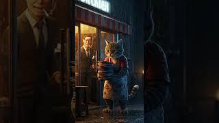 A Hungry Cat, a Bakery, and a Dream–Sad AI Animated Story #cat #poorcat #richcat #ai #cutecat