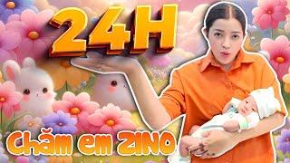 24h Chăm Em Zino - Thử Thách 24h I Linh Barbie Vlog