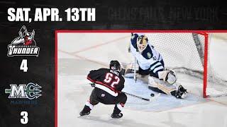 Highlights 4/13/24 Maine Mariners 3 - Adirondack Thunder 4