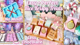 NO MOLD Perfect Rice Krispy Treats | Use Less Chocolate in your Treats!