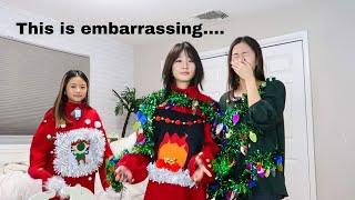 DIY UGLY CHRISTMAS SWEATERS AND WEARING IT OUT IN PUBLIC (so embarrassing)