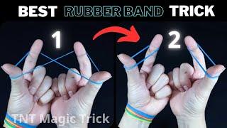 BEST new Rubber Band Trick. How to turn 1 Rubber Band into 2. They'll say "wow".