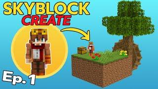 I Tried Minecraft Skyblock, but with the Create Mod