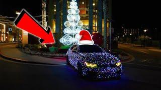 WRAPPING MY BMW M3 WITH CHRISTMAS LIGHTS!!!