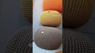 Beautify your home, with our hand-knitted Pouf. Or follow us, there are videos on how to make them.