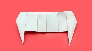 How To Make Vampire Teeth - Making Origami Teeth - DIY Handmade Paper Teeth Easy Tutorial