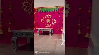 Easy Last min Backdrop decoration for Pooja #poojadecoration #navaratridecoration |#teluguvlogs