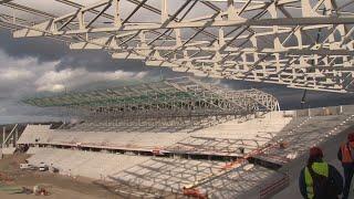 Das neue Stadion des SC Freiburg nimmt Gestalt an