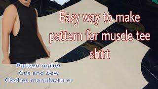 PAANO GUMAWA NG PATTERN PARA SA MUSCLE TEE SHIRT I EASY WAY HOW TO MAKE PATTERN I KATOTO