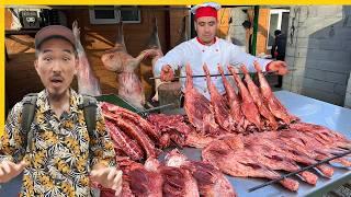 Most Genius Cooking Skills of Meat King!! - Uzbekistan Street Food Tour in Andijan