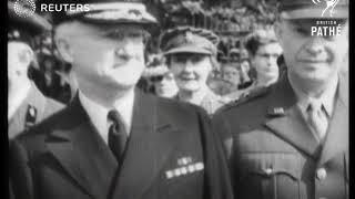 DEFENCE: World War II: General de Gaulle reviews his forces on Bastille Day (1942)