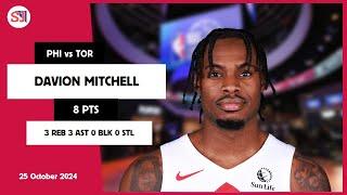 DAVION MITCHELL 8 PTS 3 REB 3 AST 0 BLK 0 STL | vs PHI 25 Oct 24-25 TOR Player Highlights