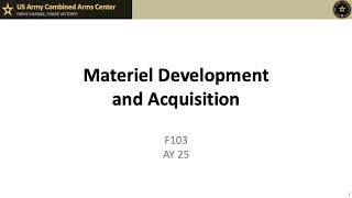 AY25 F103 Defense Acquisition System